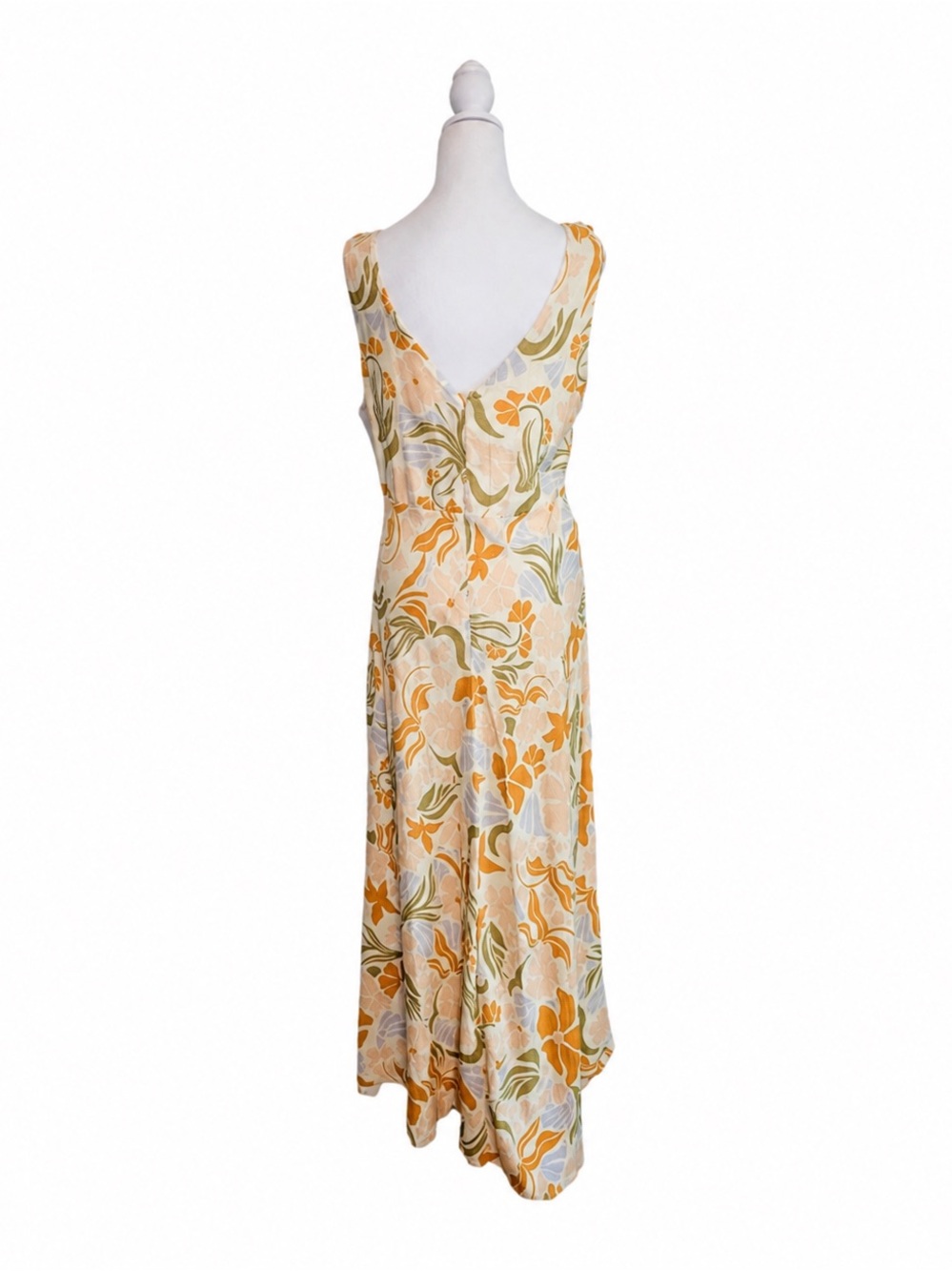 Paper Heart Anthropologie | Floral Linen Blend Maxi Dress | Size L | Boho Beach - Picture 4 of 9